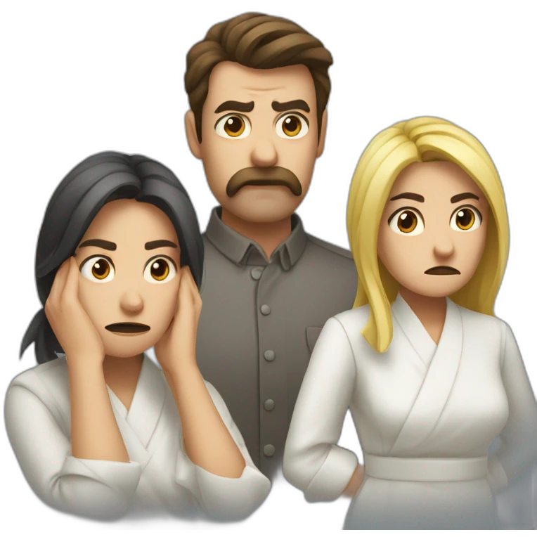4 people throwing cloth napkins while scowling emoji