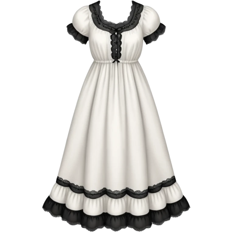 White victorian nightgown with black bugs  design  emoji
