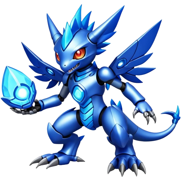 Modern Cyber Lombax-Digimon-Fakémon-creature, full body emoji