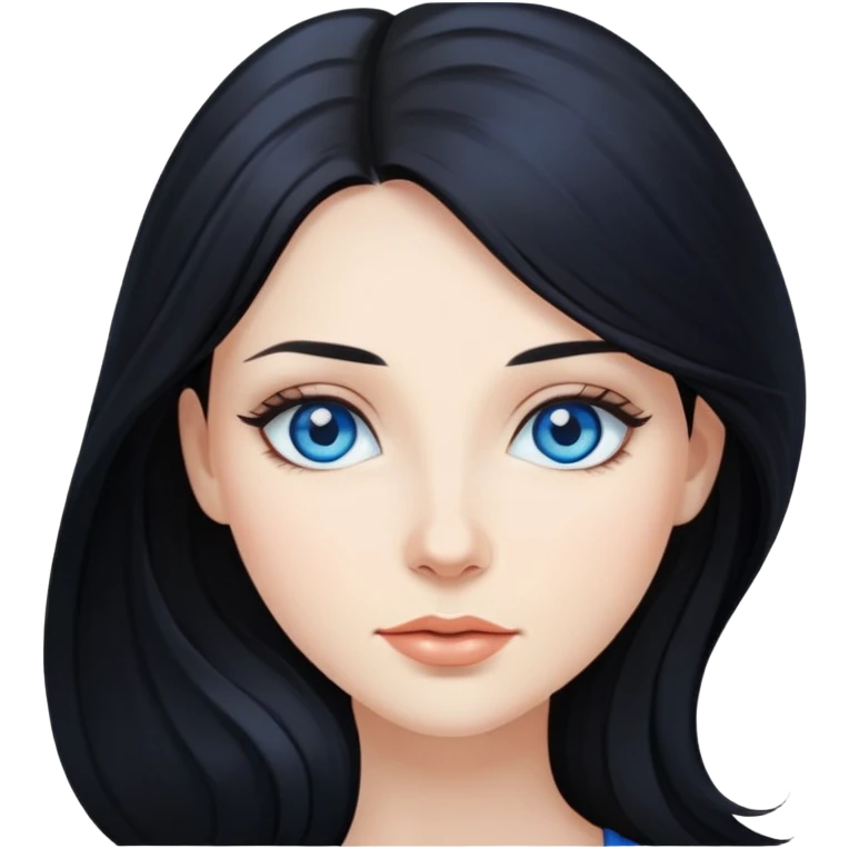 Long black hair blue eyes beautiful  emoji
