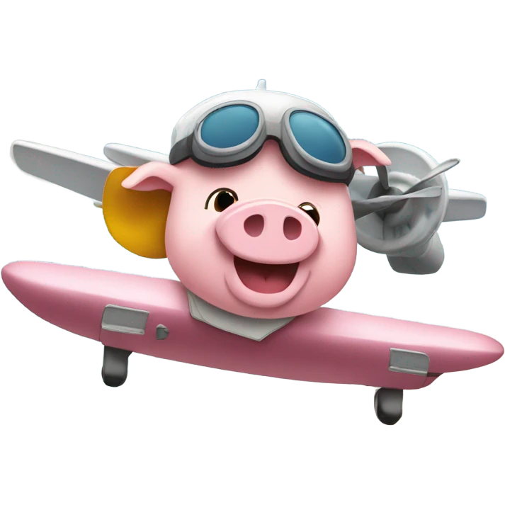 Piggy flying a plane emoji