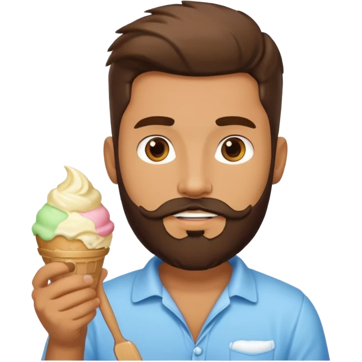 bearded man ice cream emoji