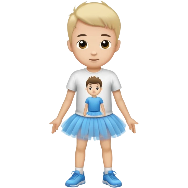 tutu wearing boy with tshirt emoji