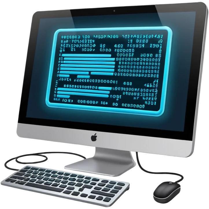 computer with  code emoji