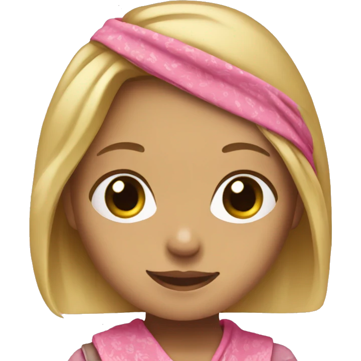 Girl with blond hair and pink bandana emoji