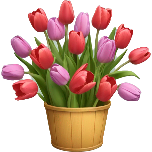Bucket of tulips emoji