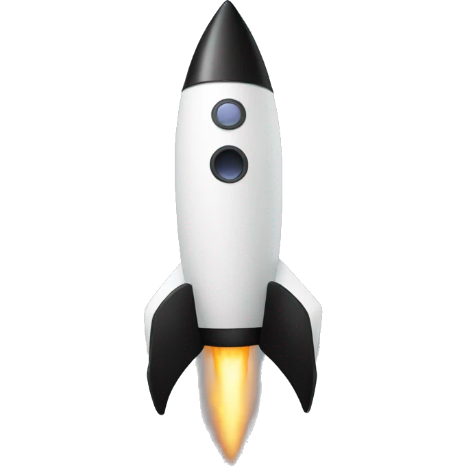 Black rocket with 0 on it emoji