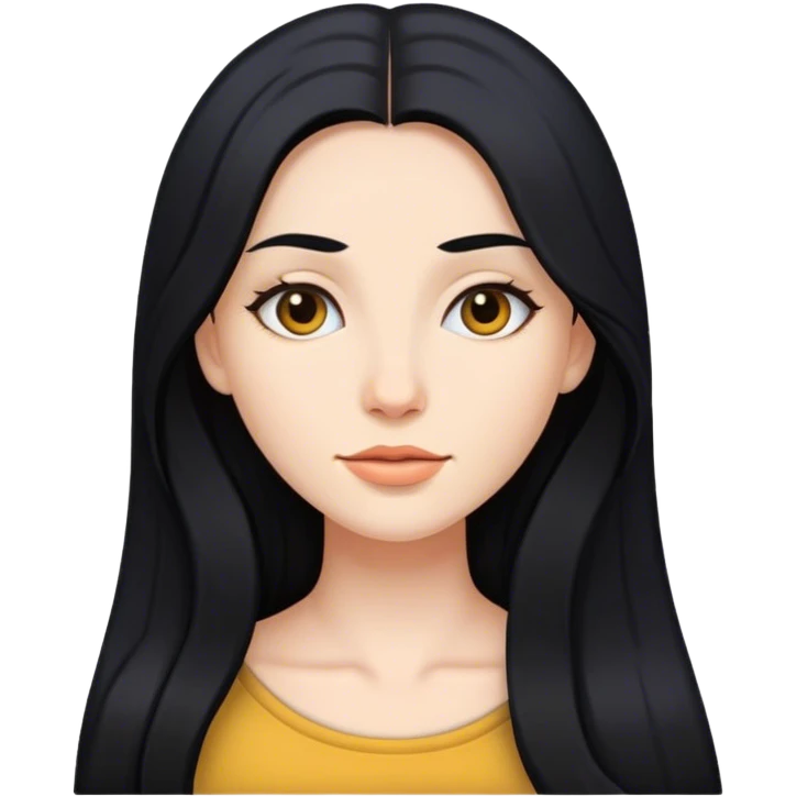 Woman with long black hair emoji