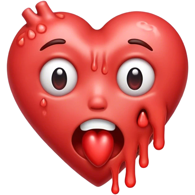 Heart with a face vomitting  emoji