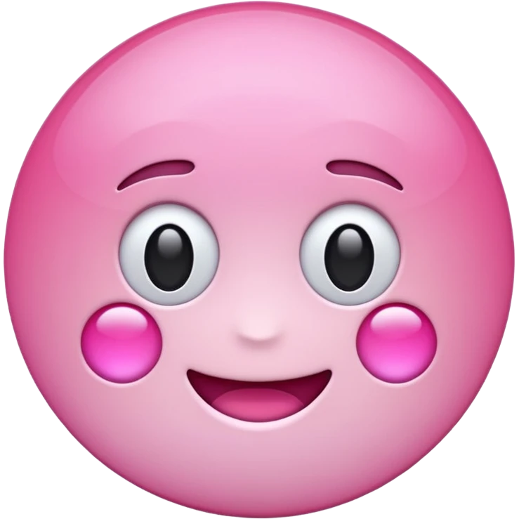"Create a simple, glossy pink circle emoji using the exact same light pink color and shiny 3D gradient style as the Notion pink heart emoji (🩷). The circle should have a subtle highlight to mimic the Notion pink heart’s finish, and the tone should match emoji standards for digital use. emoji