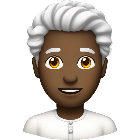 Black man with old lady hair and white dress emoji
