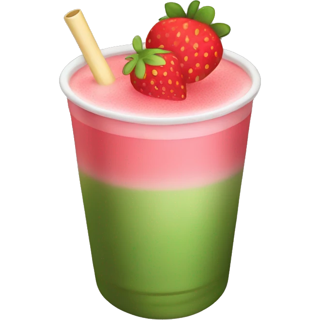 Strawberry matcha drink emoji