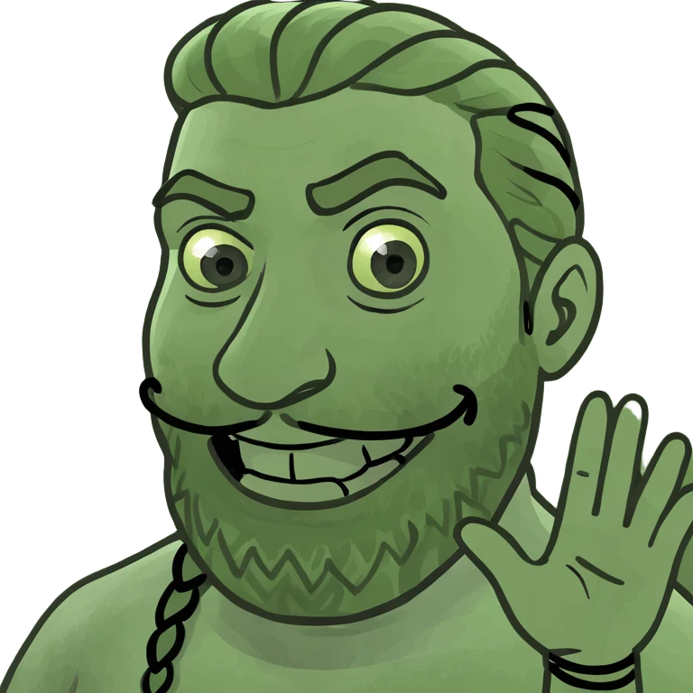 guy waving with braided beard emoji
