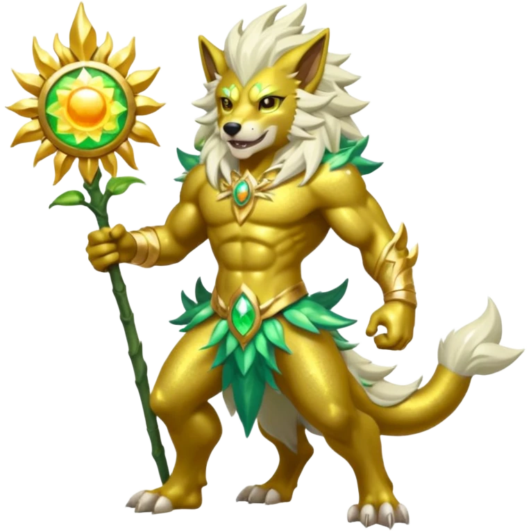 Lycanthropic Glittery Beachy Solgaleo-Plant-fusion emoji