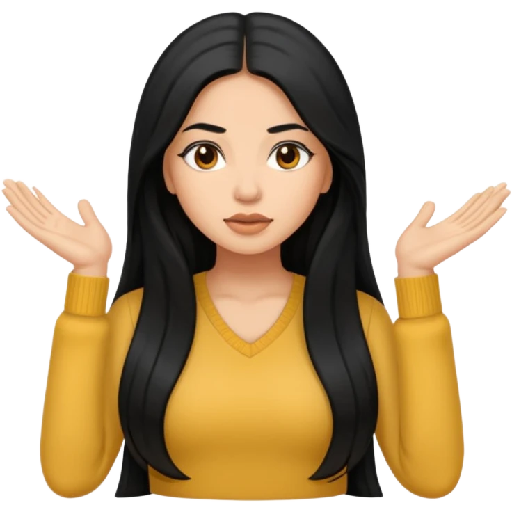Latina women. Lightskin with long black hair doing the smh emoji