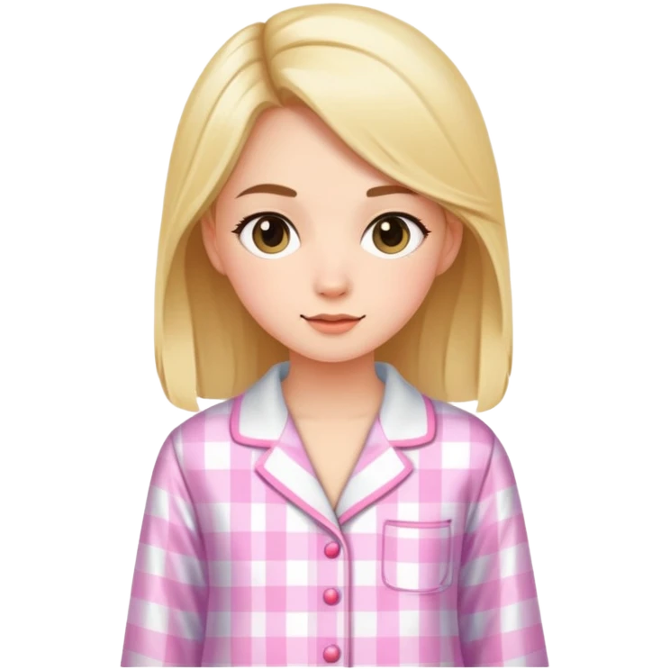 A girl wearing cute preppy PJs emoji