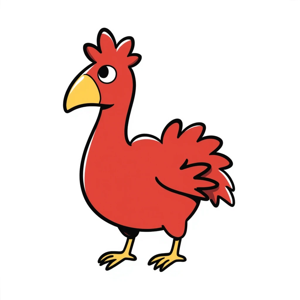 Red chocobo from Final Fantasy, large red bird-like mount with yellow beak emoji