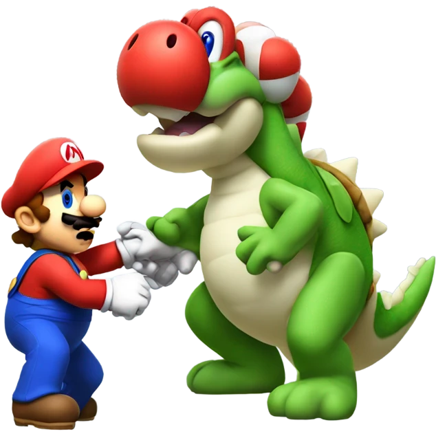 Mario fighting yoshi emoji