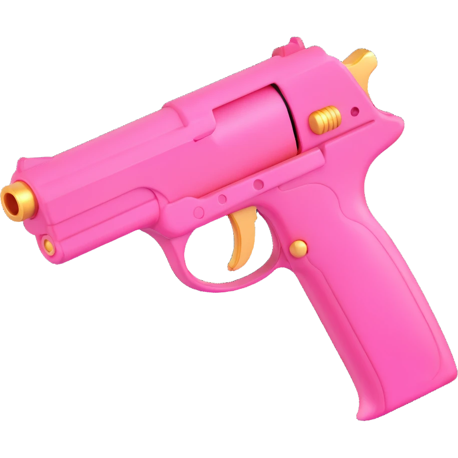pink gun, realistic but stylized, shiny highlights emoji