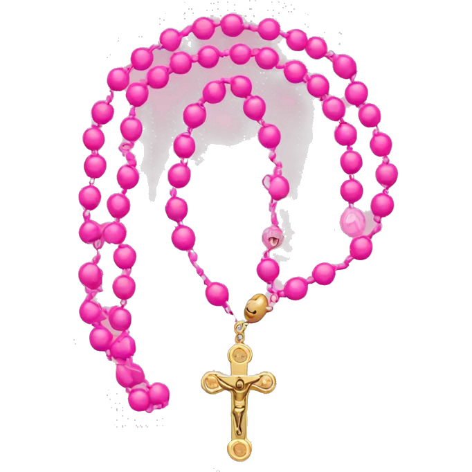 Pink rosary  emoji
