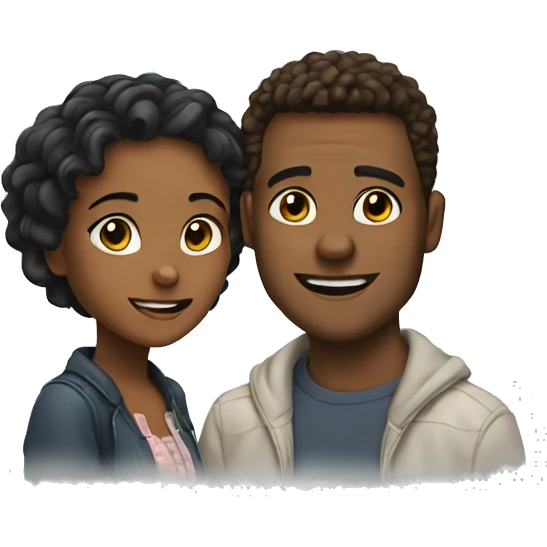 The girl and the guy are cute emoji