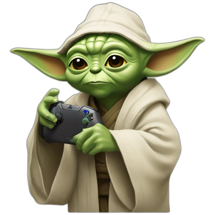 Yoda qui joue à la ps5 emoji