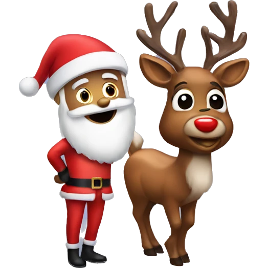 Rudolph with santa clous  emoji