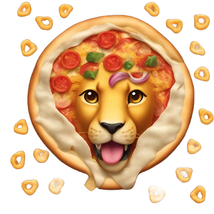 Lion pizza chicken  emoji