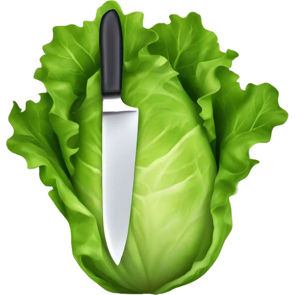 lettuce holding a knife emoji