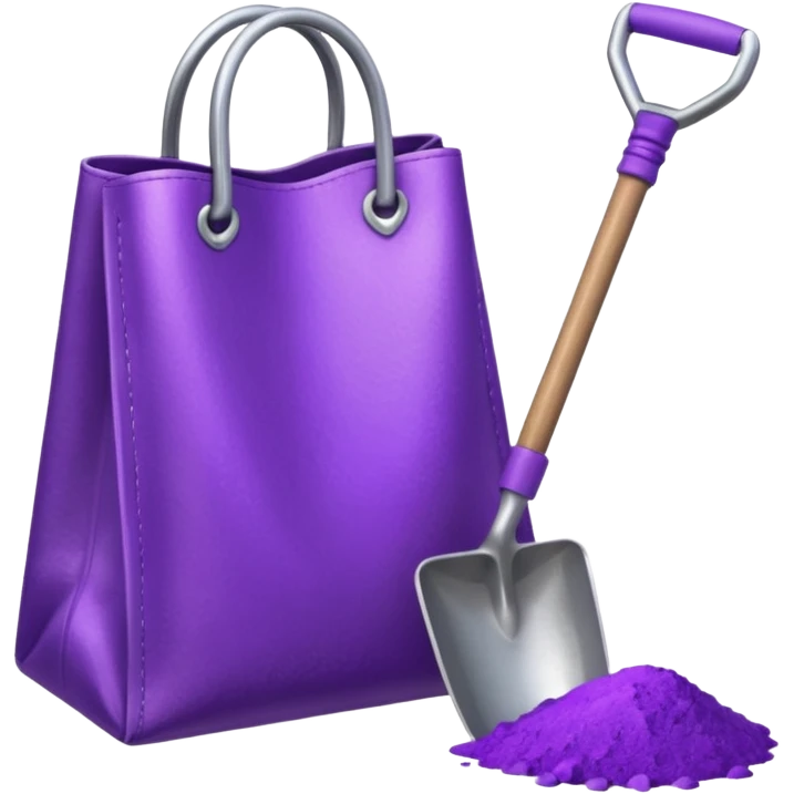 Emoji de una bolsa de tussi y una palita  emoji