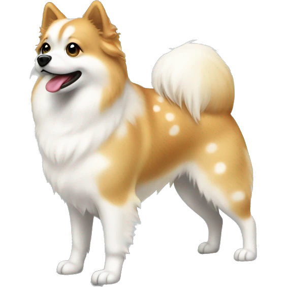 White and blonde spots spitz standing  emoji