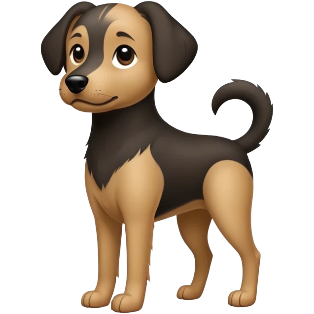 black dag standing on 2 paws emoji