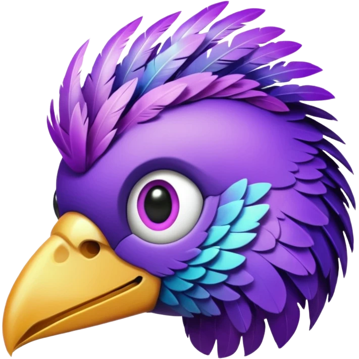 purple feathered bird emoji