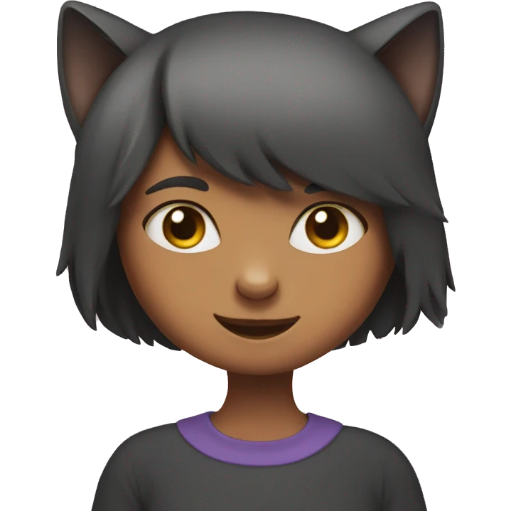 Cat with girl emoji