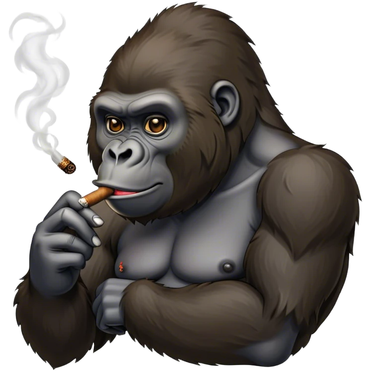 Gorilla smoking cigar emoji
