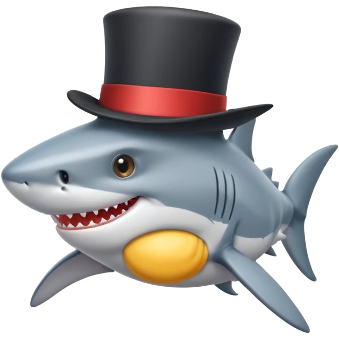 shark wearing a top hat emoji