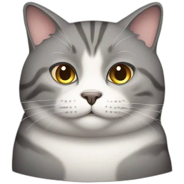 Fat grey cat emoji