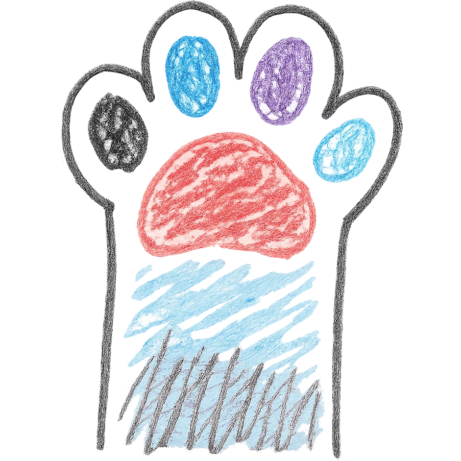 cat paw, playful and naive lines emoji