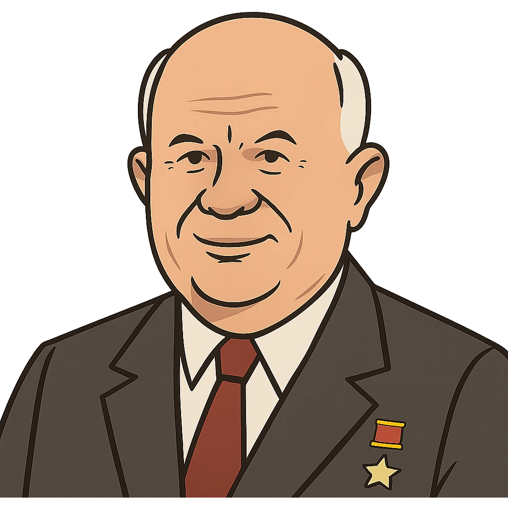 flat toon style portrait of Nikita Khrushchev emoji
