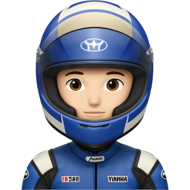 yamaha motorcycle racer with full face helmet emoji