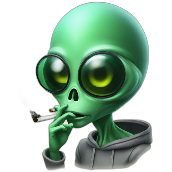 Alien smoking emoji
