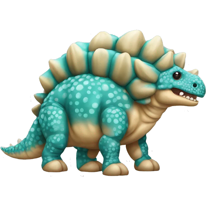 Turquoise and tan ankylosaurus ￼ emoji