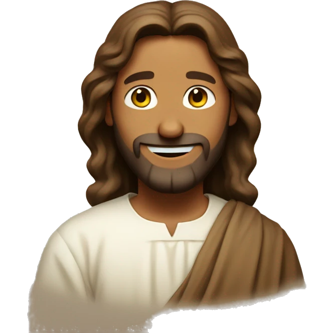 Jesus smiling broadly emoji