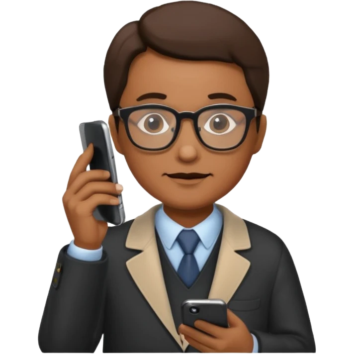 professor with phone emoji