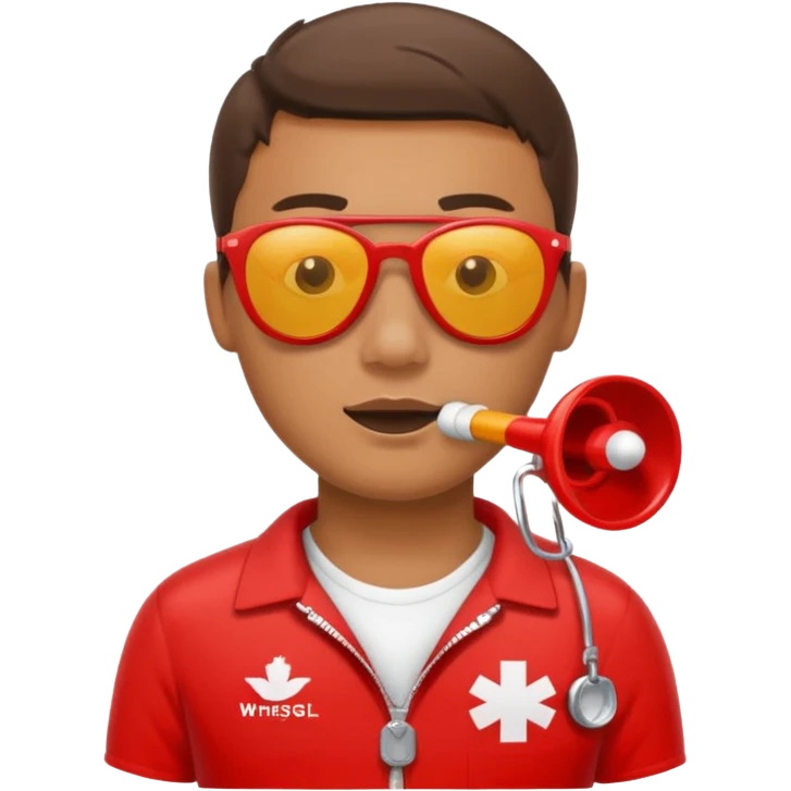 lifeguard with whistle emoji