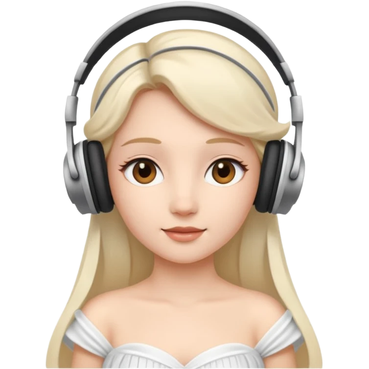 princess with headphones white dress emoji