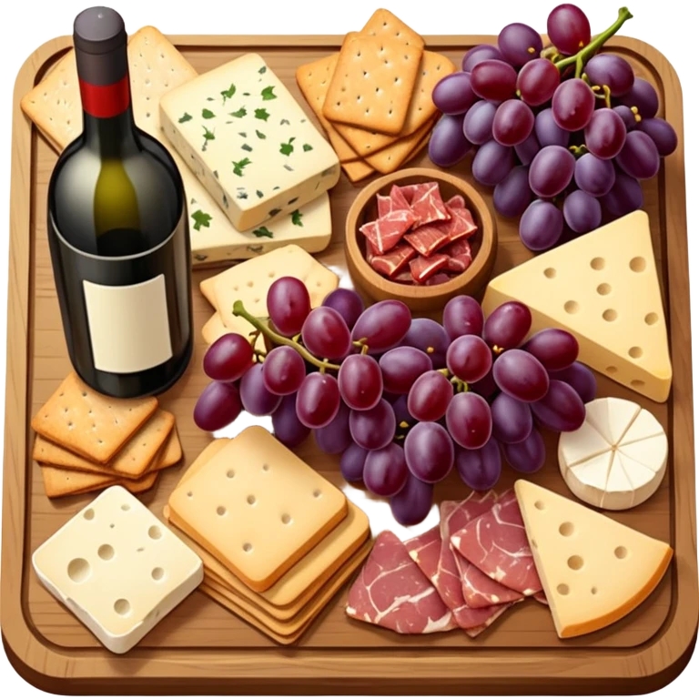 charcuterie board with wine  emoji
