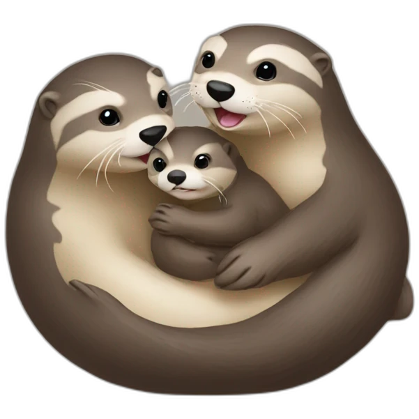 Loutre avec son bébé emoji