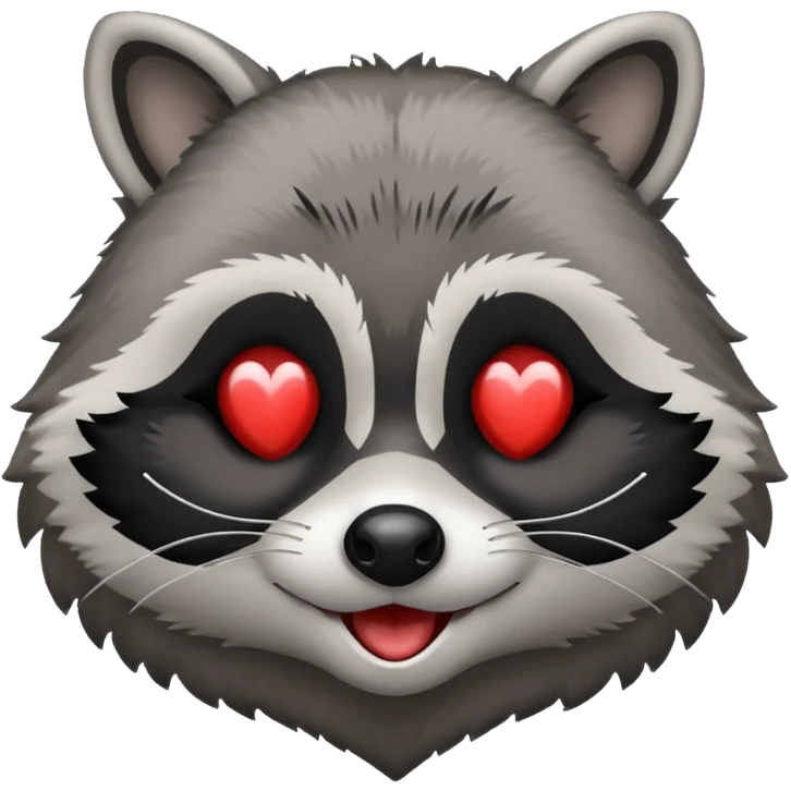 Raccoon emoji Love you emoji