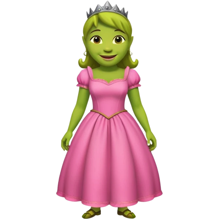 shrek in pink dress emoji